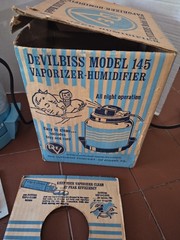 Vintage DeVilbiss No. 145 Vaporizer Humidifier Aqua Blue Manual & Box Tested