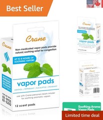 12 Universal Menthol-Eucalyptus Vapor Pads for Cold Relief & Humidifier Use