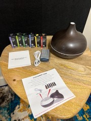 Aroma Diffuser 550ML Wood Grain Ultrasonic Humidifier with 6 Essential Oils