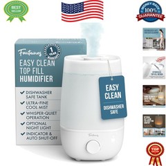 Whisper-Quiet Top-Fill Humidifier with Dishwasher-Safe Tank, 360° Mist