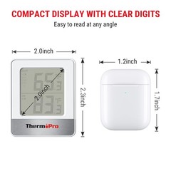 ThermoPro Indoor Outdoor Thermometer Wireless White In-outdoor