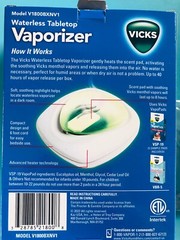 Vicks Waterless Tabletop Vaporizer Model V1800-BXN + 8 Refill Pads