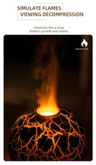 200ML USB Creative Volcanic Planet Humidifier Aroma Diffuser with Colorful Flame