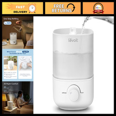 Top Fill Humidifier for Large Rooms, 2.5L Tank, Quiet Cool Mist, Easy Clean, Aut