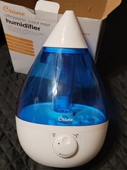 Crane Ultrasonic Cool Mist Humidifier, Quiet, Half Gallon Tank, Blue