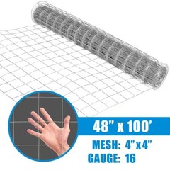 5 ft. x 100 ft. 16-Gauge Welded Wire Fence Durable Fencing w/ 4 in. x 4 in. Mesh