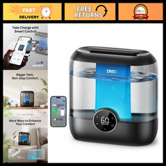6L Top Fill Cool Mist Humidifier for Large Rooms, 60-Hour Quiet Ultrasonic, Nigh