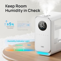 Humidifiers for Bedroom, Oil Diffuser & Nightlight, 50 Hours Runtime,White