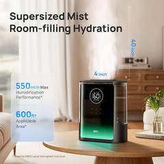 DREO 8L Smart Humidifiers for Bedroom 600Ft², 80H Runtime Warm&Cool Supersized M
