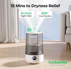 Homvana H101 2.5L Cool Mist Humidifier with 7-Color Nightlight & Essential Oil D