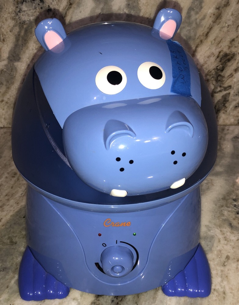 Crane EE-8245 Humidifier Cool Mist Hippo Animal Holstein 1 Gallon Ultrasonic