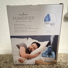 Pure Enrichment MistAire Tabletop Cool Mist Humidifier 1.5L Night Light Blue