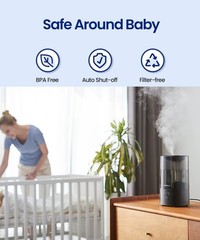 Humidifier for Bedroom, 2.0L Cool Mist Humidifier for Home Plant and Nursery