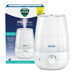 Vicks 1 gal 400 sq ft Ultrasonic Cool Mist Humidifier, White