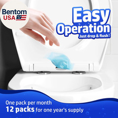 Septic Tank Treatment 12 Pcs for 1-Year Supply, Dissolvable Packs with Easy Oper