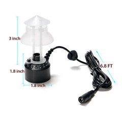 12 LED Mist Maker Fogger Water Fountain Pond Fog Machine Atomizer Air Humidifier
