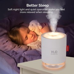 Portable Mini USB Humidifier 500ml, Quiet, Auto Shut-Off, for Travel/Home