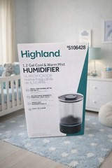 NEW Highland 1.2 Gal Cool & Warm Mist Humidifier Baby Room 600 Sq Ft Quiet