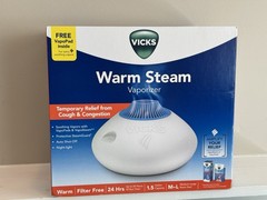Vicks Warm Steam Vaporizer Humidifier White Open Box