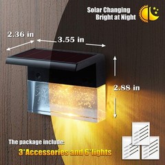 Waterproof RGB LED Solar Step Fence Light Outdoor Garden Deck Wall Path Lamp