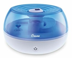 Crane EE-5951 0.2 Gal. Ultrasonic Cool Mist Humidifier – Blue and White