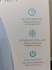 HUMIDIFIER MISTAIRE XL Ultrasonic 24-hr Cool Mist Humidifier 1-Gallon -NWOB
