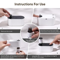 Lecdura Waterless Diffuser for Essential Oil, 4.2″L x 2.2″W x 2.2″H, White