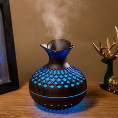 Wood Grain Mini Vase Air Humidifier USB Electric Ultrasonic Water Aroma Essentia