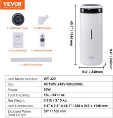 Humidifier for Home Large Room 1291.7 Sq Ft, 16L Commercial Humidifier for Whole