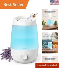 2.5L Top Fill Humidifier – Whisper-Quiet 25hrs Use, 7 LED Ambiance, Essential…