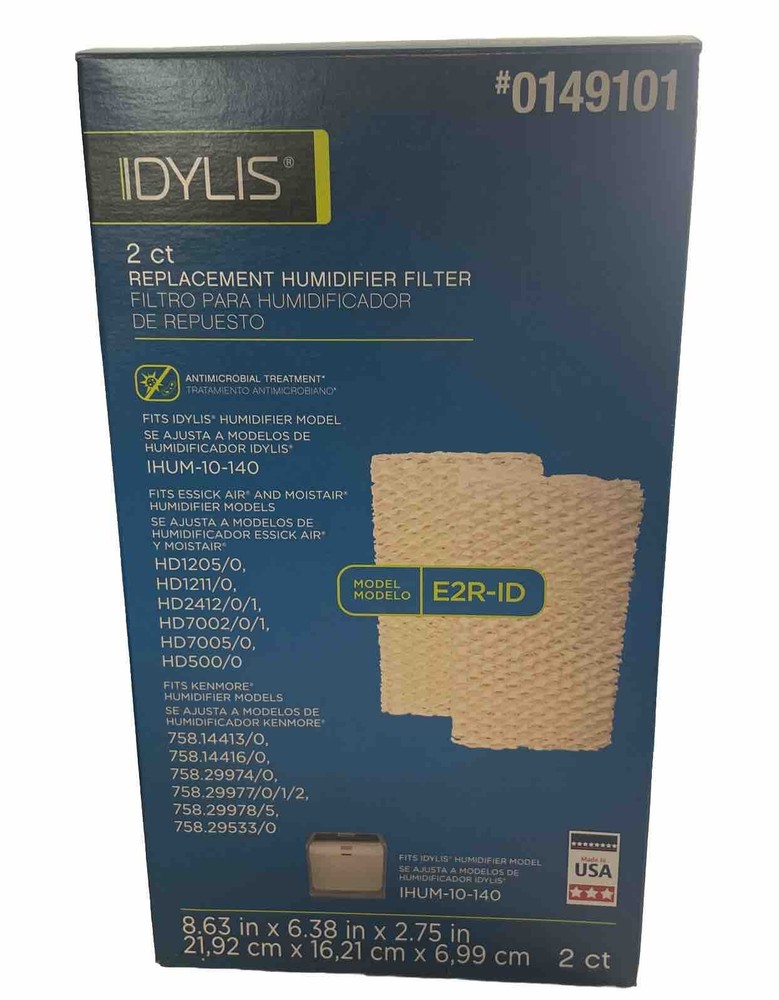 Idylis 2 Replacement Humidifier Filters E2R ID for MoistAir ESSICK AIR Kenmore S