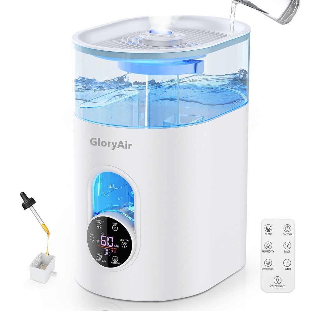 GloryAir 6L Humidifier Warm Cool Mist Smart Control Large Room