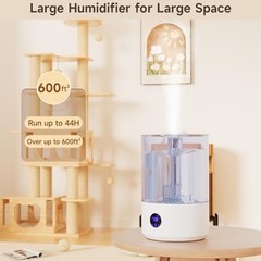 Large Room Ultrasonic Humidifier 7.8L, 600 ft² Coverage, Cool Mist, Essential Oi