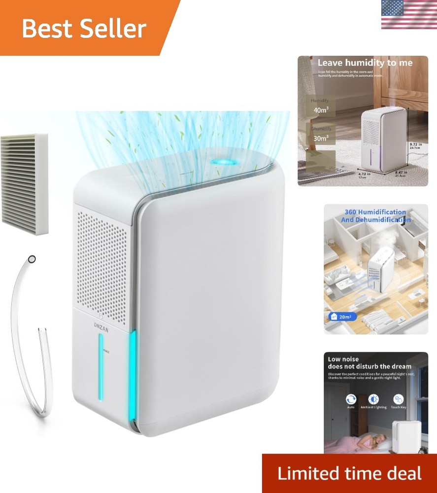Portable 3 in 1 Air Purifier, Humidifier & Dehumidifier for Bedrooms & Basements