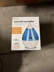 Crane Droplet Ultrasonic Teardrop Cool Mist Air Humidifier, 0.5 Gal, Blue White