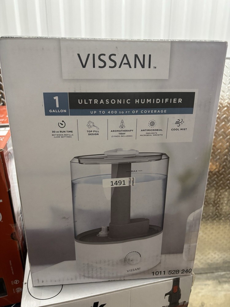 Vissani 1 Gal. Ultrasonic Humidifier 360 Degree Turning Dual Nozzle Cool Mist
