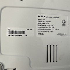 Winix L200 Ultrasonic Mini Humidifier White TESTED