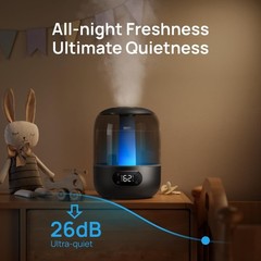 Humidifiers for Bedroom, 3L Top Fill 30H & 26dB Quiet Runtime for Large Room,…