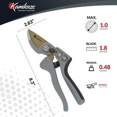KAMIKAZE Heavy-Duty Professional Pruning Shears for Gardening, Ergonomic Comfort