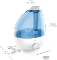 Pure Humidifier Enrichment Mistaire XL Ultrasonic Cool Mist – 1 GAL 500 Sq. ft.