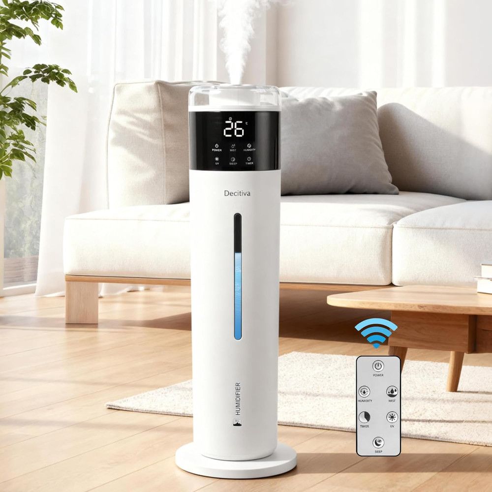 8L Ultrasonic Humidifier with Remote Control for Home & Office Use