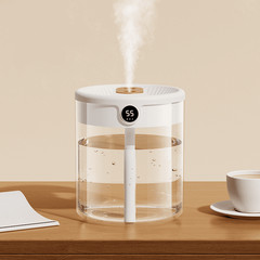 2L Quiet Digital Humidifier Visible Water Tank USB Desktop Air Mist Diffuser