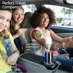 KEYSME Car Essential Oil Diffuser, Mini USB Air Humidifier, LED Light, Black
