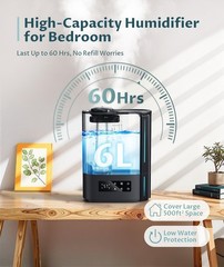 6L Humidifiers for Bedroom Large Room & Essential Oil Diffuser, Ultrasonic To…