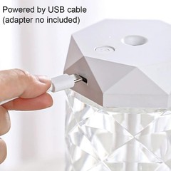USB Desktop Crystal Humidifier 400ml with 7 Colors LED Night Light, No Noise …