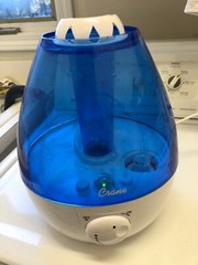 Crane 1 Gal. Top Fill Drop Cool Mist Humidifier with Sound Machine Clear White