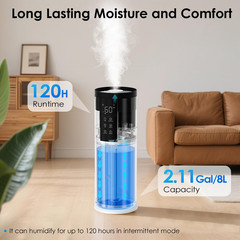 Humidifiers for Large Room 550 Ft² – 8L Cool Mist Humidifier for Bedroom Home P