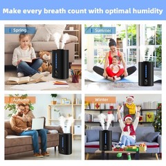 6L Cool & Warm Humidifier for Bedroom & Plants, Top Fill, Quiet, Auto Mode, 360°