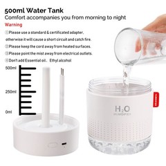 Portable Mini Humidifier, 500ml Small Humidifier for Bedroom Travel, White