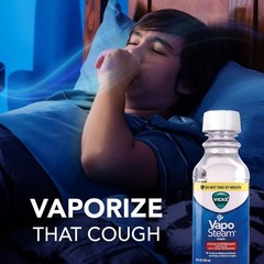 Vicks VapoSteam Medicated Liquid with Camphor, a Cough Suppressant, 8 Oz –